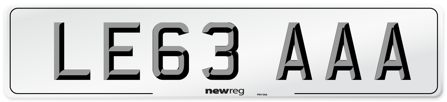 LE63 AAA Number Plate from New Reg